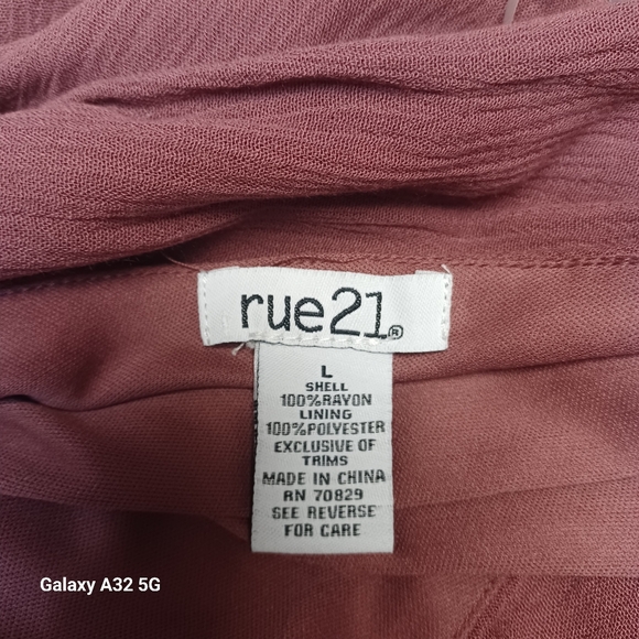 Rue21 Pink and Purple Ruched Pleated Maxi Gown Size L - Picture 2 of 11